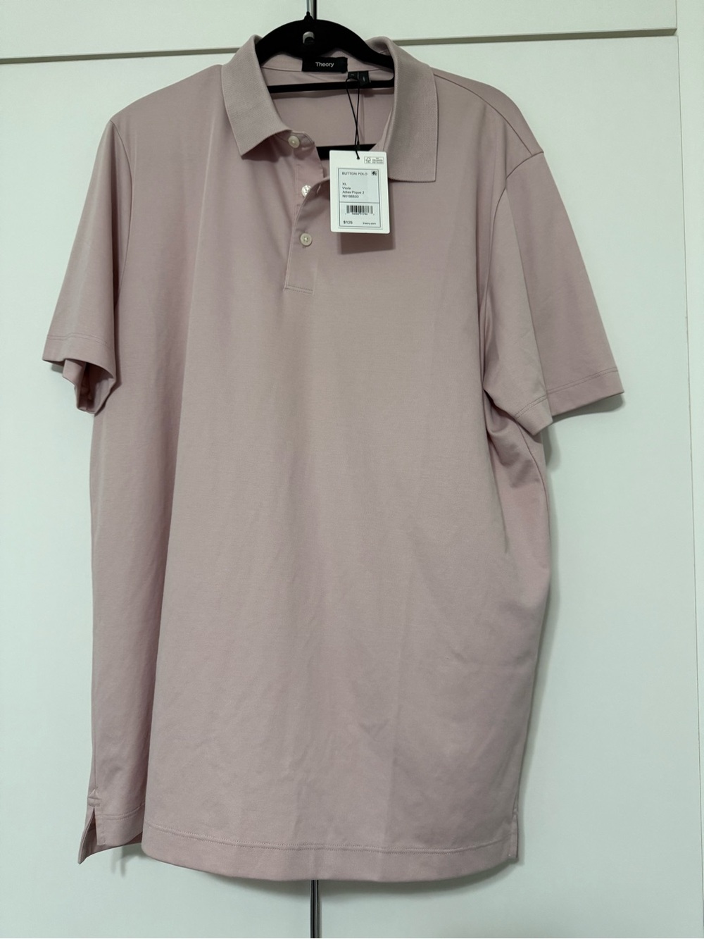 Theory Men's Polo in Dusty Rose